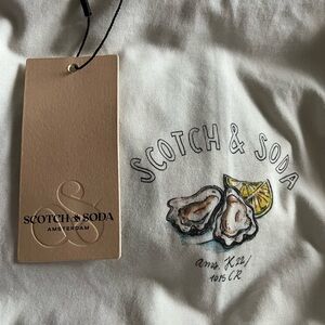 NWT Scotch & Soda Short-Sleeve Star White Oyster Lobster Graphic Tee M